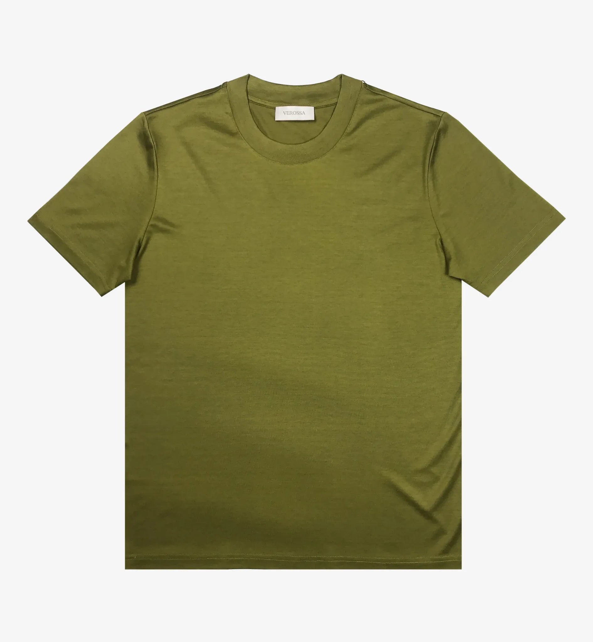 Verossa Plain Mercerised T-Shirt - Green/Olive